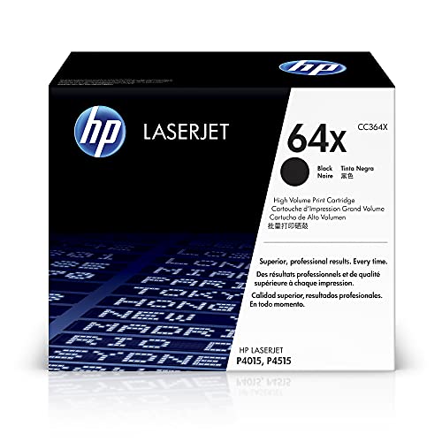 HP 64X Black High-yield Toner Cartridge | Works with HP LaserJet P4015, P4515 Series | CC364X