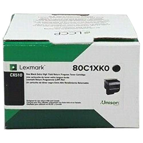 Lexmark 80C1XK0 OEM Toner - (801XK) CX510e CX510dhe CX510dthe Extra High Yield Black Return Program Toner (8000 Yield) OEM