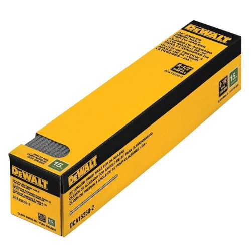 DeWalt DCA15250-2 2-1/2-Inch 15-Gauge Coated Chisel Point Angled Finish Nail