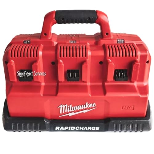 Milwaukee M12 and M18 12-Volt/18-Volt Lithium-Ion Multi-Voltage 6-Port Sequential Rapid Battery Charger (3 M12 and 3 M18 Ports)