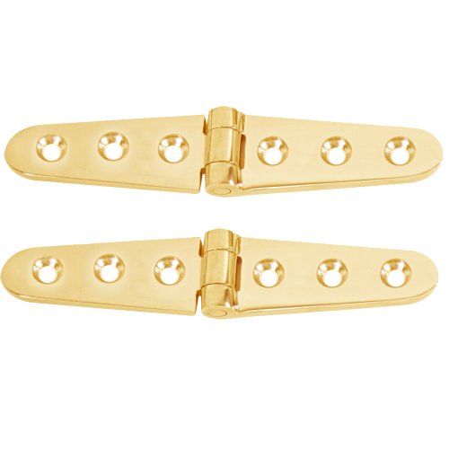 Whitecap Strap Hinge 6in x 1-1/8in Brass Pair