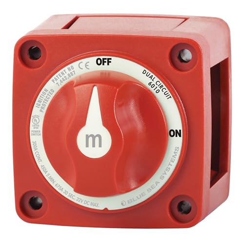 Blue Sea Systems Mini Dual Circuit Battery Switch, Red, 6010 m-Series