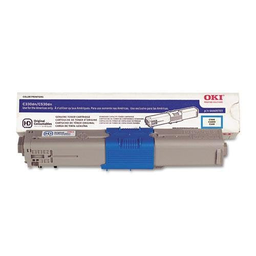Okidata 44469703 Toner, 3,000 Page Yield, Cyan