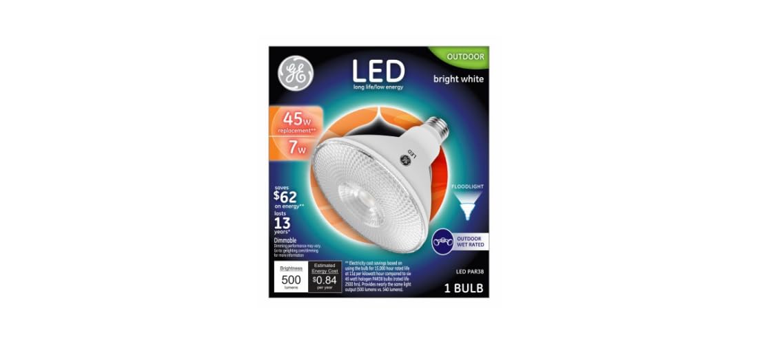 GE LED PAR38 Flood Light Bulb 7W 500 Lumens
