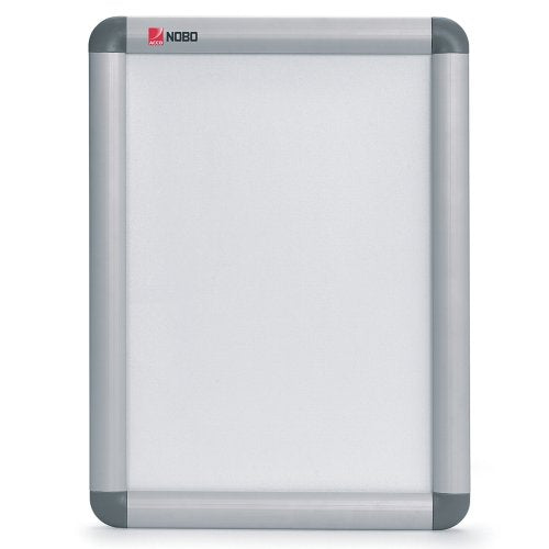 NoBo A1 Poster Frame Sign Holder With Snap Frame, Wall Mounted, Aluminium Trim, Anti-Glare Protective Cover, Premium Plus, Silver, 1902211
