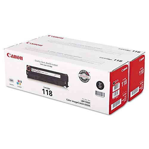 Canon 2X Black Monochrome Toner Cartridge 118 for imageCLASS MF8350/MF8580 Color Laser Printer, (Yield Approximatly 3,400 Pages)