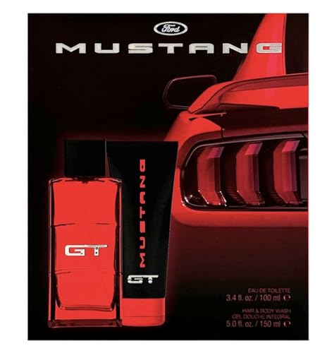 Mustang Ford GT Men’s EDT 3.4 Oz + Hair & Body Wash 5 Fl Oz