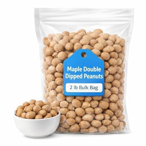 Maple Double Dipped Peanuts, Sweet Crunchy Coated Snack, 2 lb Bulk Bag