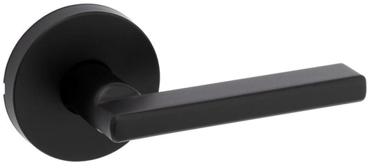 Kwikset 720HFLRDT-514 Halifax Lever with Round Rose Passage Door Lock with 6AL Latch and RCS Strike Iron Black Finish