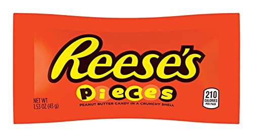 REESE'S PIECES Peanut Butter in a Crunchy Shell, Candy Bags, 1.53 oz (18 Count)