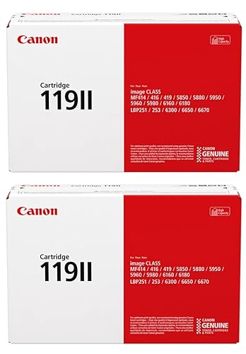 Canon CRG-119II High Yield Black Toner Cartridge, 3480B001AA, 2-Pack