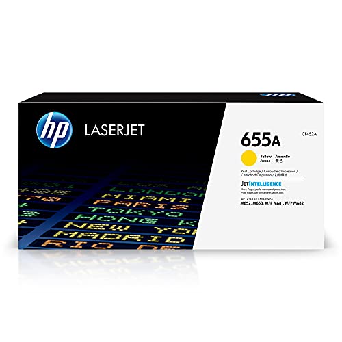 HP 655A Yellow Toner Cartridge | Works with HP Color LaserJet Enterprise M652, M653, HP Color LaserJet Enterprise MFP M681, M682 Series | CF452A
