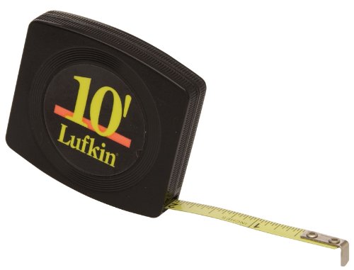 Crescent Lufkin 1/4" x 10' Pee Wee Yellow Clad Pocket Tape Measure - W6110 , Black