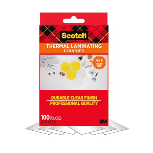 Scotch Thermal Laminating Pouches 4x6 100ct