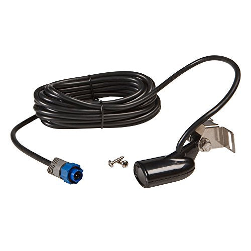Lowrance 000-0106-72 HST-WSBL Transom-Mount Skimmer Transducer – 83/200 kHz with Built-in Temperature Sensor, 7-Pin Connector, Black