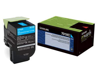 Lexmark - 70C1XC0 (LEX-701XC) Extra High-Yield Toner, 4000 Page-Yield, Cyan 70C1XC0 (DMi EA