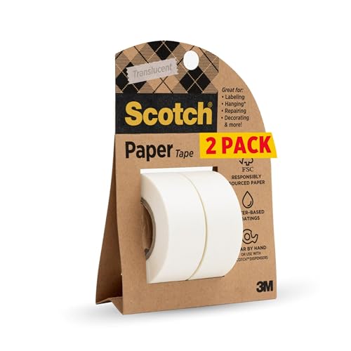 3M Scotch Writable Paper Tape 3/4in x 600in 2 Rolls