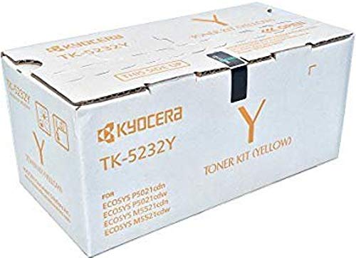 KYOCERA 1T02R7AUS0 Model TK-5242Y Yellow Toner Cartridge For Kyocera M5526cdw and P5026cdw Printers, Genuine Kyocera, Up To 3000 Pages Yield