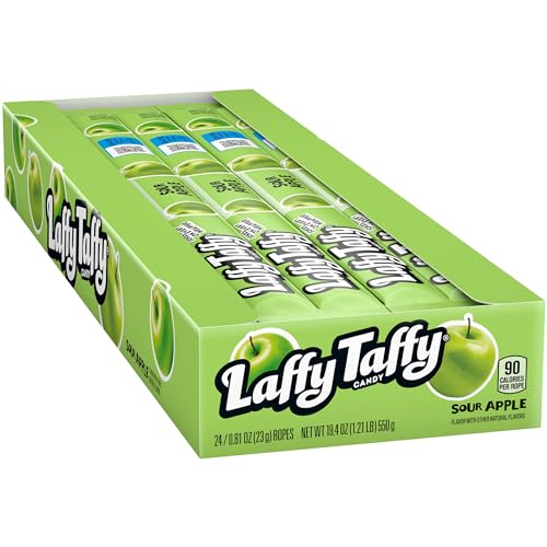 Laffy Taffy Rope Candy Sour Apple 0.81oz 24 Pack