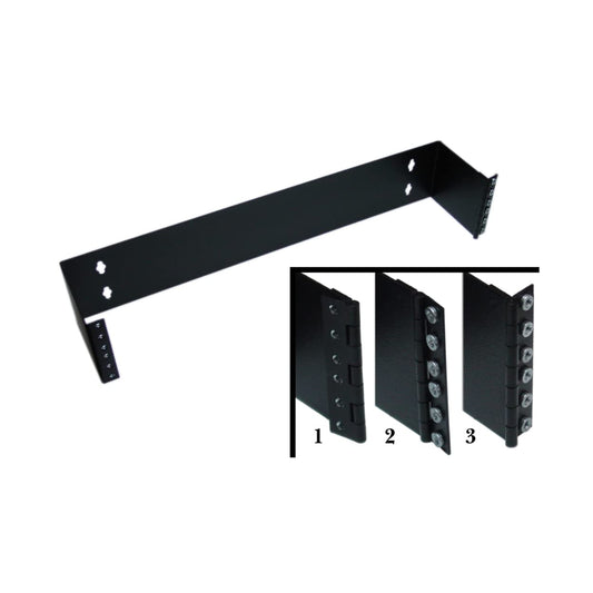 Rackmount Hinged Wall Mounting Bracket, 2U, Dimensions: 3.5 (H) x 19 (W) x 4 (D) inches