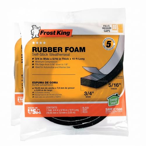 Frost King R534H Sponge Rubber Foam Tape 2-Pack 10 ft