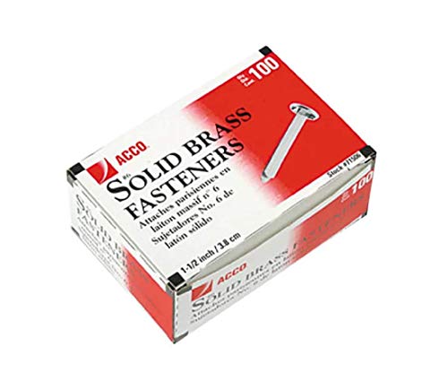 ACCO Brass Paper Fasteners 1.5in 100-Pack
