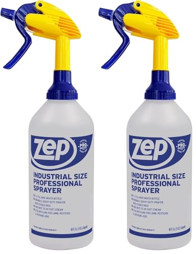 Zep Industrial Sprayer Bottle - 48 Ounces C32810 - Up to 30 Foot Spray, Adjustable Nozzle (Pack of 2)
