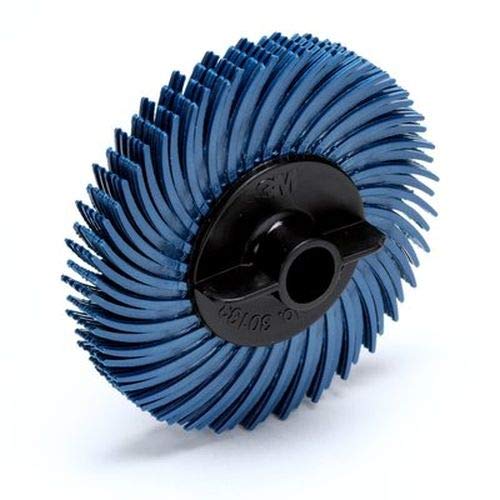 3M Scotch-Brite Radial Bristle Disc Thin Bristle, Ceramic, 30000 RPM, 2" Diameter, 400 Grit, Blue (Pack of 40)