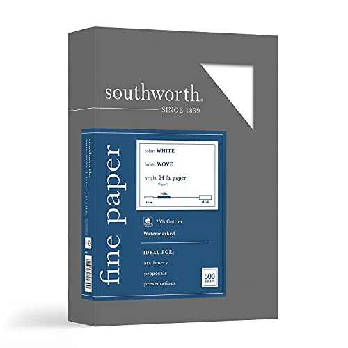 Southworth Fine Business Paper, 24 lb., 8-1/2"x11", 500/BX, White