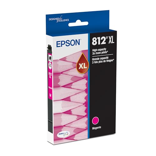 EPSON 812 DURABrite Ultra Ink High Capacity Magenta Cartridge (T812XL320-S) Works with WorkForce Pro WF-7310 ,7820, 7840, EC-C7000