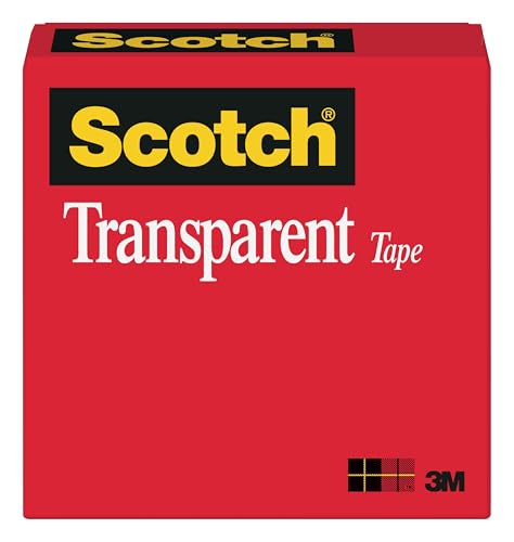 Scotch Transparent Tape, 1/2 in x 1296 in, 1 Roll