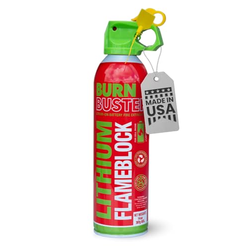 BurnBuster Lithium-Ion Fire Extinguishing Gel - Battery Fire Suppression Gel for Electronics, Stops Thermal Runaway, Non-Toxic, Eco-Friendly, 14oz Canister, Made in USA