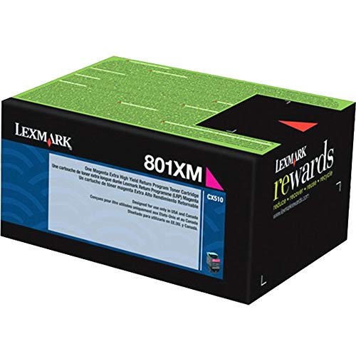 Lexmark Toner, 80C1XM0, 801XM, Magneta, 4,000 pg Yield [Non - Retail Packaged]