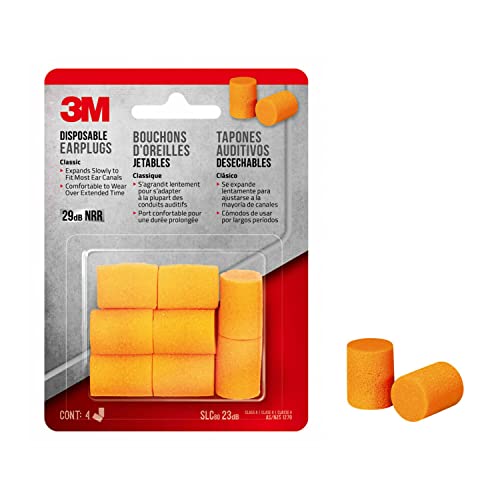 3M Classic Disposable Earplug NRR 29dB 4-Pair