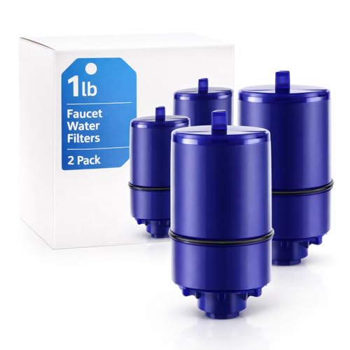 Faucet Water Filter, 2 Pack of Water Filter Faucet Mount, Premium High Performance Replacement Water Filter Faucet Mount for Kitchen and Sink, Easy Installation and Efficient Water Filters for Sink