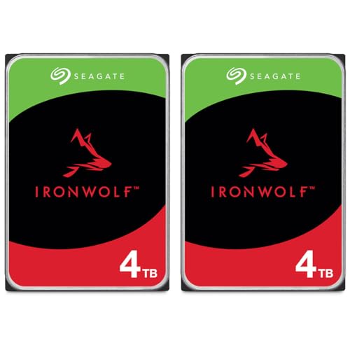 Seagate IronWolf SATA III 3.5" Internal NAS Hard Drive - 4TB, 2-Pack