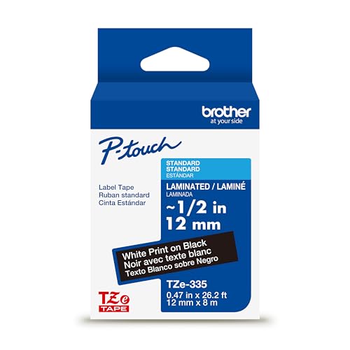 Brother TZe335 P-Touch Label Tape 1/2in x 26.2ft