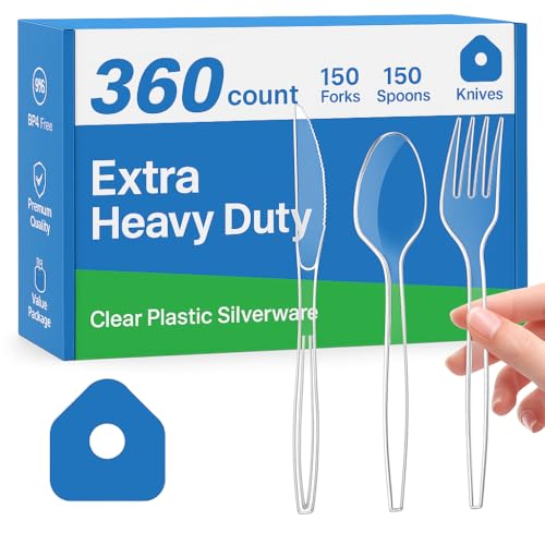 360 Extra Heavy Duty Clear Plastic Silverware 360ct
