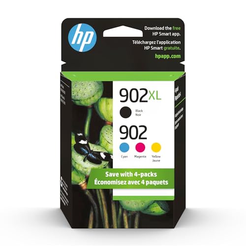 HP 902XL/902 Black Ink Cartridge 4-Pack T0A39AN