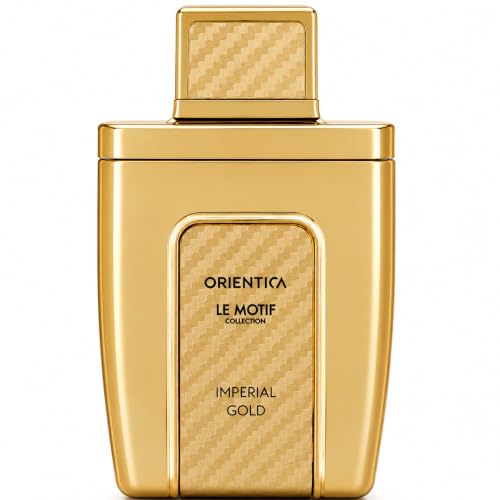 Orientica Le Motif Imperial Gold Eau De Parfum – Citrus, Bergamot, Lemon, Violet Leaves, Jasmine Tea, Lavender, Sandalwood, Ambergris, Musk - Arabic Perfume for Men & Women – 2.9oz / 85ml