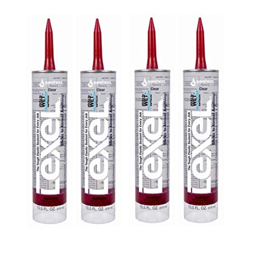 Sashco 13010 10.5oz Sashco Sealants Clear Lexel Adhesive Caulk, 10.5-Ounce - 4 Pack