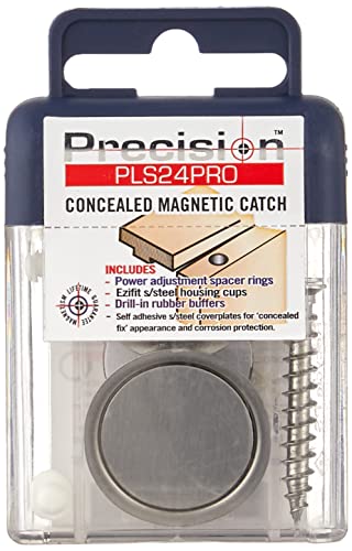 Precision Lock PLS-24 PRO Magnetic Catch, Silver, 2.0 lb