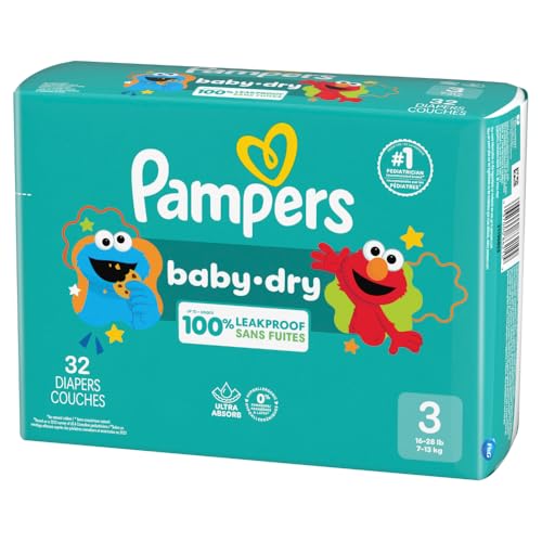 Pampers Baby-Dry Diapers Size 3 Jumbo 32 Ct