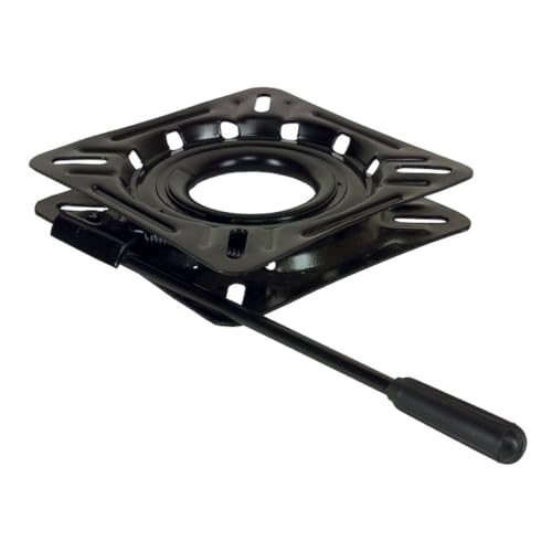 Springfield 1100018 Locking 12-Way Seat Swivel - 6.75" Square with 0° Tilt, Black E-Coat