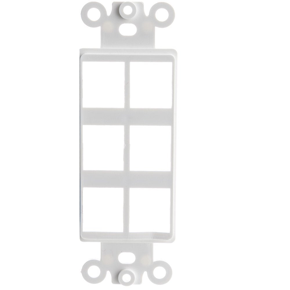 CableWholesale Decora 6-Hole Keystone Jack Wall Plate Insert White