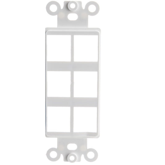 CableWholesale Decora 6-Hole Keystone Jack Wall Plate Insert White