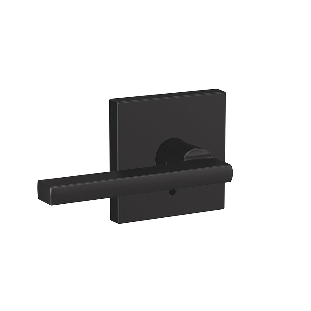 SCHLAGE Custom FC172 LAT 622 COL Latitude Non-Turning Lever with Collins Trim, Matte Black