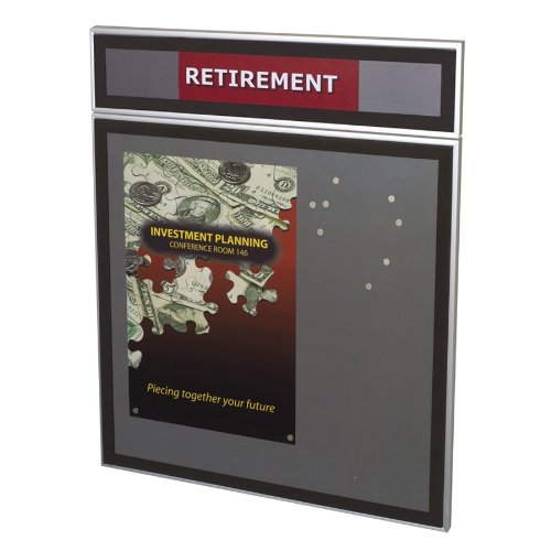 Quartet S2323 Enclosed Matrix Sign Holder, 23w x 23h, Gray Metal Surface/Acrylic Cover