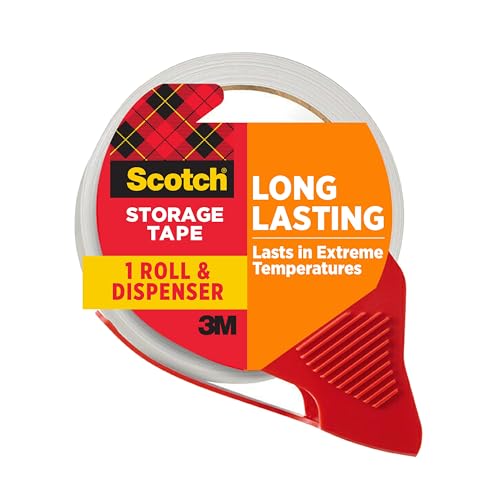 3M, Scotch Mailing & Storage Tape With Dispenser Tape With Dispenser, 1 8X38.2 Yds, 1 Roll, Clear