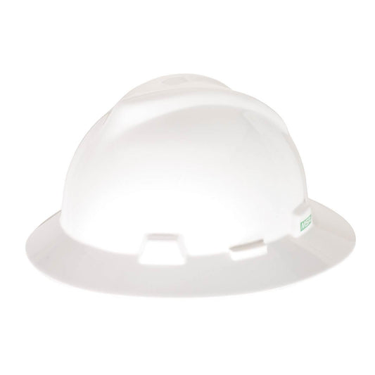 MSA WHITE V-GARD HAT W/RATCHSL